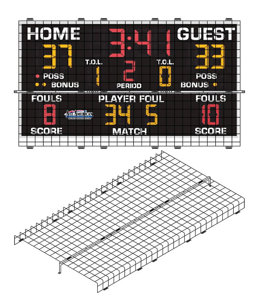 Protective Cage for 9'W X 5'H X 5"D Scoreboard