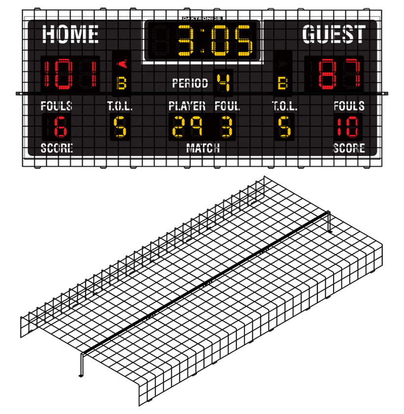 Protective Cage for 10'W x 4'H x 6"D Scoreboard