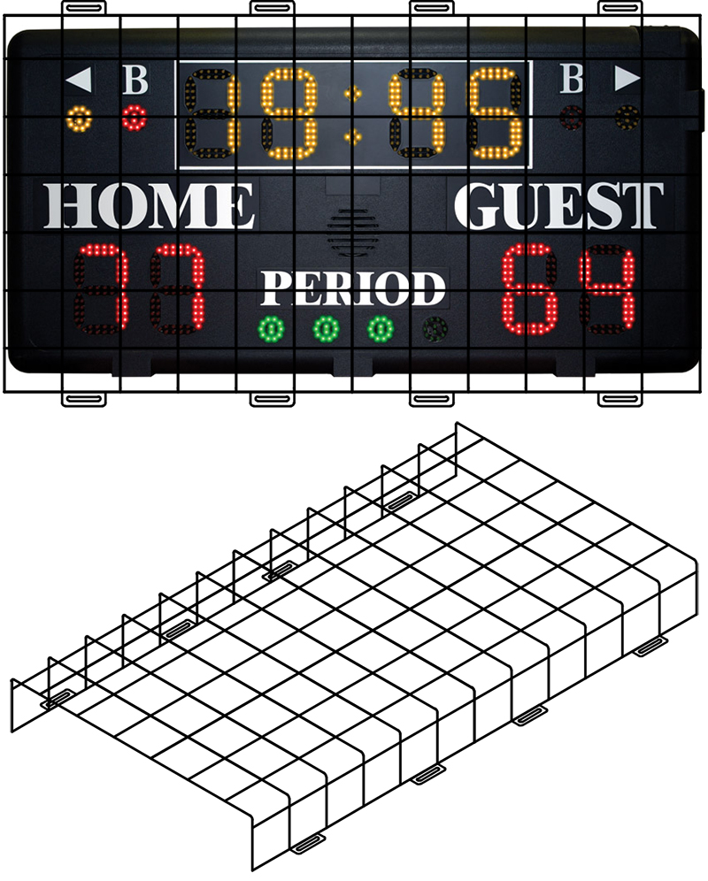 Protective Cage for 4'W x 2'H x 4"D Scoreboard