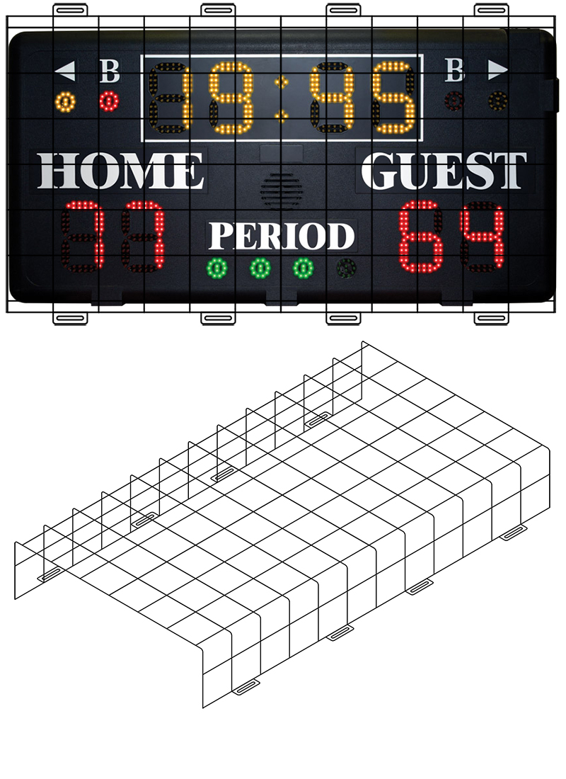 Protective Cage for 4'W x 2'H x 6"D Scoreboard