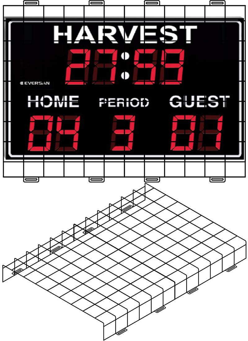 Protective Cage for 4'W x 2' 8"H x 4"D Scoreboard