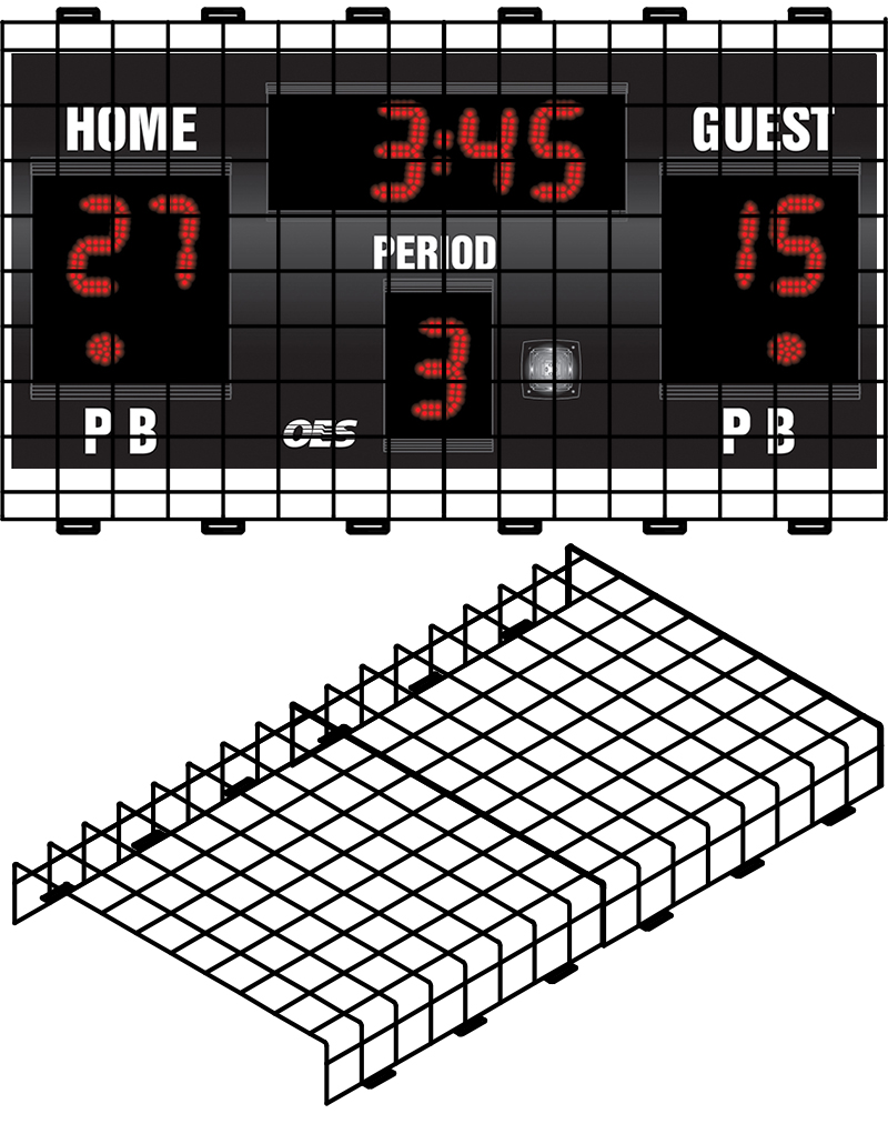 Protective Cage for 5'W x 2' 8"H x 4"D Scoreboard