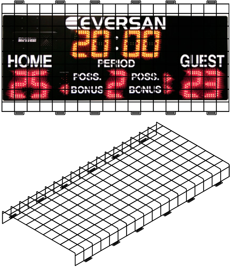 Protective Cage for 6'W x 2' 8"H x 3"D Scoreboard