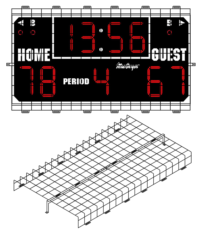 Protective Cage for 6'W x 3'H x 4"D Scoreboard