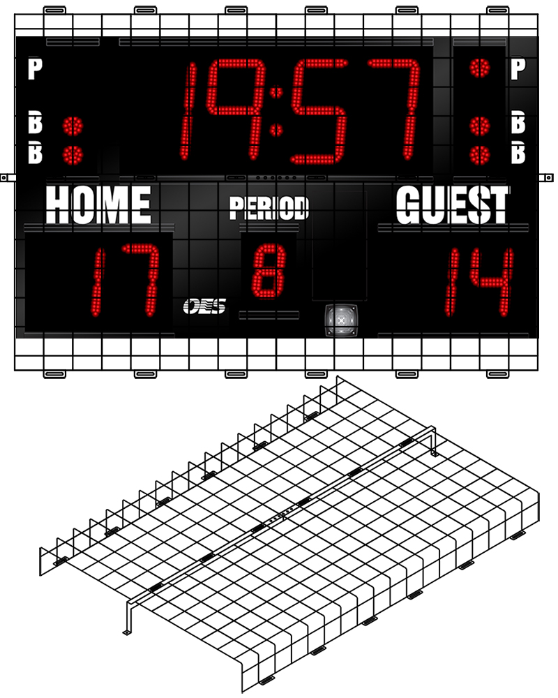 Protective Cage for 6'W x 3' 6"H x 4"D Scoreboard