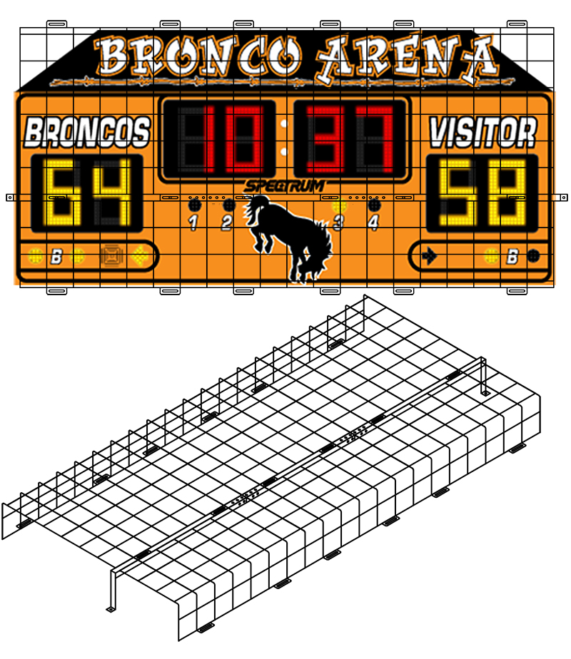 Protective Cage for 6' 6"W x 3'H x 5"D Scoreboard