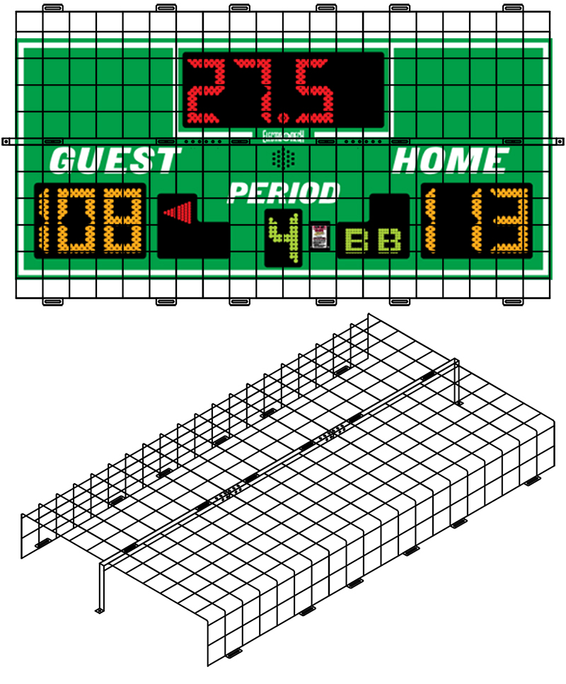 Protective Cage for 6.5'W x 3'H x 6"D Scoreboard