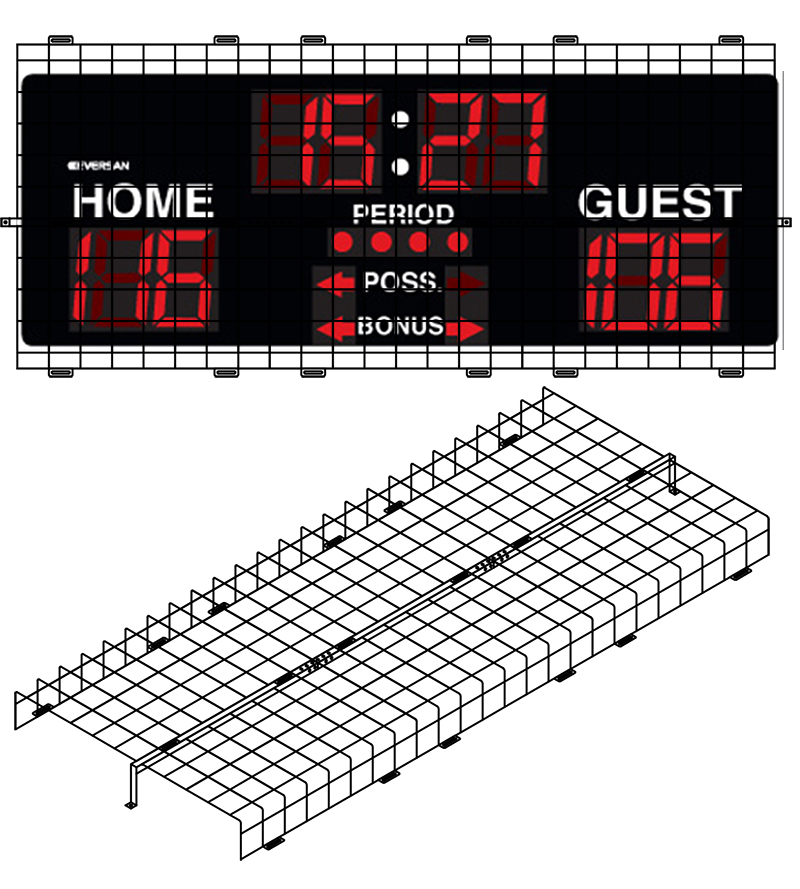Protective Cage for 8'W X 3'H X 4"D Scoreboard