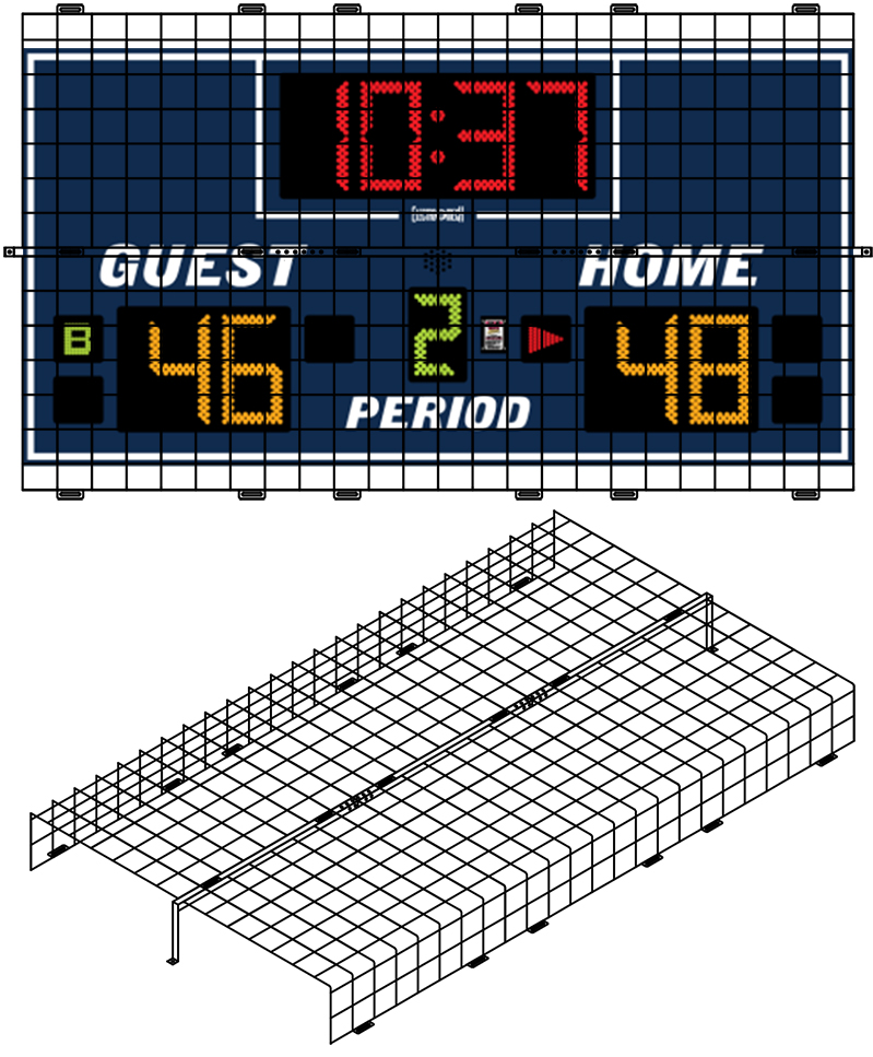 Protective Cage for 8'W x 4'H x 6"D Scoreboard