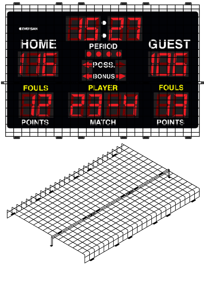 Protective Cage for 8'W X 5'H X 4"D Scoreboard