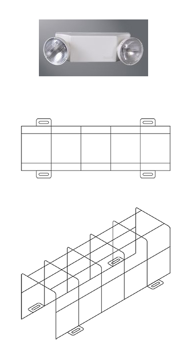 Emergency Lighting Cage 20"W x 6"H x 7"D