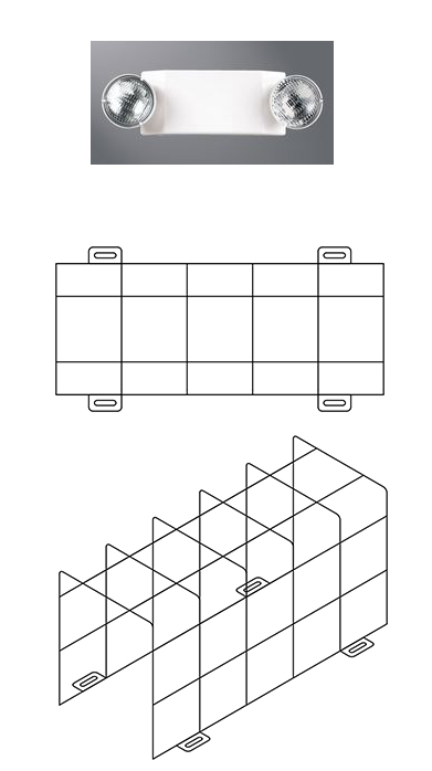 Emergency Lighting Cage 20"W x 8"H x 10"D