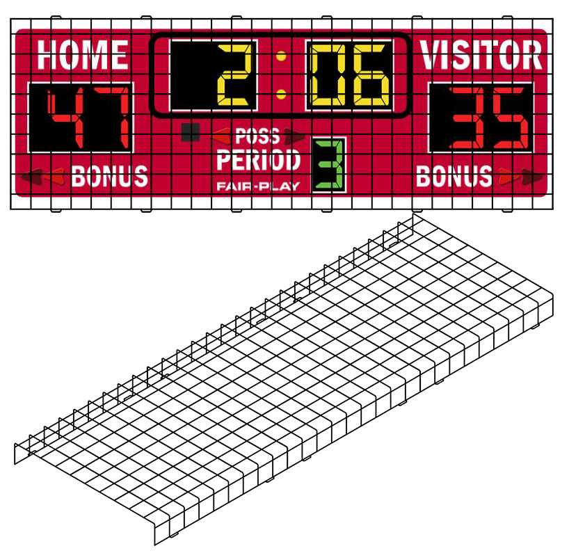Protective Cage for 9'0"W x 3'H x 4"D Scoreboard